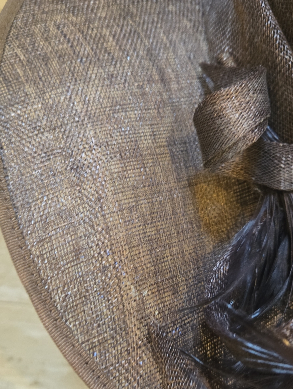 Nigel Rayment Milliner Brown Feather Accent Derby Hat - Picture 2 of 12